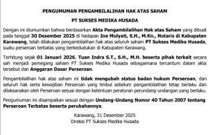 Pengumuman Pengambilalihan Hak Atas Saham PT Sukses Medika Husada