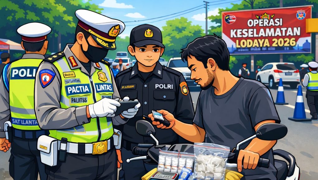 Nggak Pakai Helm, Pulangnya Malah Ikut Satresnarkoba Gambar ilustrasi, Razia Lalu Lintas Berujung Pengungkapan Sabu. (Bulmernews.id)